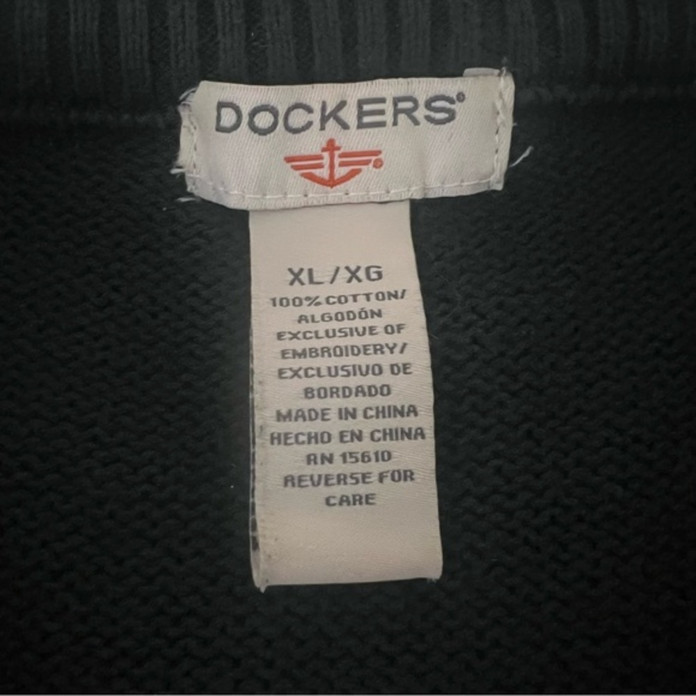 NWOT Dockers Mens Green Reindeer Snow Flakes XL 100% cotton sweater long sleeves - Picture 7 of 8